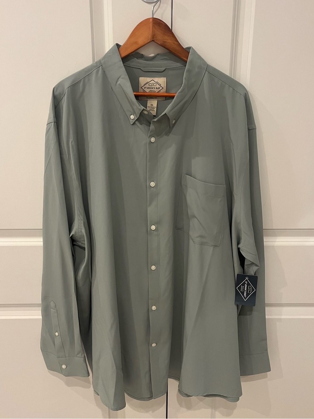 St. John’s Bay NWT big & tall 3X long sleeve light jadestone Button Down Shirt